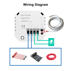 Beok Tuya WiFi 16A Chauffage électrique Thermostat <span class=keywords><strong>de</strong></span> pièce intelligent avec <span class=keywords><strong>sonde</strong></span> <span class=keywords><strong>de</strong></span> sol externe - Product Image 3