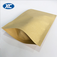 Sacs en papier kraft marron, tailles multiples, refermables, en aluminium, pochette à fermeture éclair doublée, sans fenêtre, vente en gros, unités