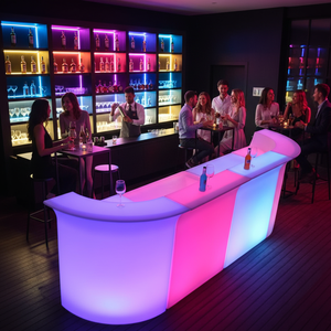 Barra de Bar Portátil de Plástico con Luces LED, Barra Móvil Recta con Iluminación LED, Barra Moderna Impermeable con Luz LED en Venta - Product Image 2
