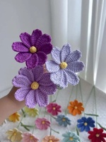 Bouquet de marguerites créatif tissé à la main en crochet avec tête de fleur en coton pour la décoration de fête et de mariage