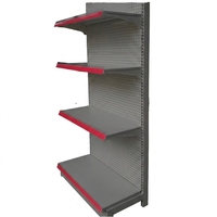Klantspecifieke fabrieksdirecte zware metalen supermarkt schappen gondola schappen geperforeerde retail display standaard voor supermarkten