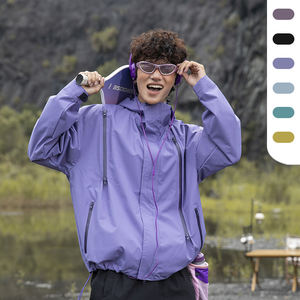 Unisex Soft Shell Outdoor wasserdichte Wind breaker Jacke mit Kapuze Custom Logo Reiß verschluss Sport Polyester Jacken - Product Image 1