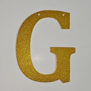 Guirnalda de Letras de Papel Dorado con Purpurina, 26 Letras <span class=keywords><strong>del</strong></span> Alfabeto Inglés y Números Combinados <span class=keywords><strong>al</strong></span> Azar, Decoración para Fiestas - Product Image 5