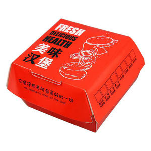 Wholesale Custom Logo Printed Hamburger <b>Box</b> Sanitary Hamburger Snack Container Waterproof Paper Food Container - Product Image 1