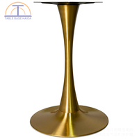 Pied de table en acier inoxydable brossé doré au design moderne, style tulipe, pour restaurant
