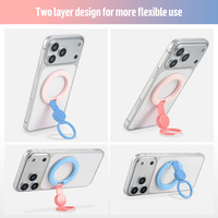 Support de téléphone rotatif en métal personnalisé, mignon, en forme de macaron, multifonctionnel, avec anneau magnétique anti-stress
