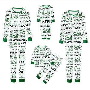 Setelan Piyama Natal Keluarga dengan Cetakan Huruf Inggris, Lengan Panjang, Celana Panjang, Baju Rumah - Product Image 2