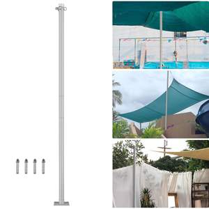 เสาตั้งผ้าใบกันแดด DB Sun Sail ขนาด 8 ฟุต สีเงิน ทำจาก HDPE โพลีเอสเตอร์ ป้องกันรังสียูวี สำหรับใช้กลางแจ้ง - Product Image 1