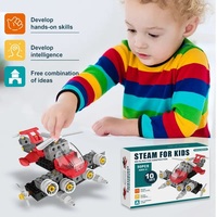 50 pièces, kit de construction DIY 10 en 1 pour avion, voiture, robot, pour les enfants d'âge préscolaire, puzzles de réflexion logique et ensembles de blocs de construction éducatifs
