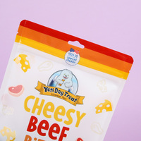 Sacs Mylar personnalisés à fenêtre pour aliments pour animaux de compagnie, en aluminium alimentaire, imprimés numériquement, anti-odeur, pour friandises pour chiens, à fond plat
