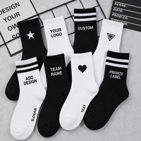 Chaussettes de sport athlétiques respirantes et douces avec logo personnalisé pour hommes et femmes, chaussettes de sport de haute qualité, chaussettes de sport noires, chaussettes de sport athlétiques à tube