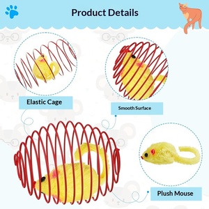 Jouet pour chaton en peluche suspendu NCI PET, design couleur unie, jouet à mâcher pour divertissement intérieur, pour le jeu quotidien des chats - Product Image 2