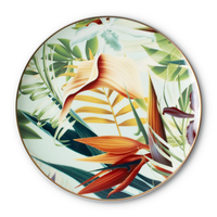 Assiettes en feuilles de palmier, motif croisé japonais, assiette à dîner en porcelaine émeraude, assiette en céramique personnalisée