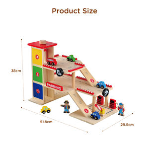 Jouets de stationnement en <span class=keywords><strong>bois</strong></span> pour enfants, jeu préscolaire pour la famille, construction d'escaliers, <span class=keywords><strong>garage</strong></span>, voitures - Product Image 5
