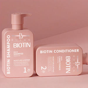 Champú acondicionador de queratina para el cuidado del cabello, conjunto de champú <span class=keywords><strong>y</strong></span> acondicionador de <span class=keywords><strong>biotina</strong></span> hidratante anticaspa rosa de 400ml - Product Image 1