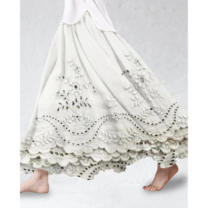 Gran Oferta 2026 Nueva Moda Falda Larga Casual de Algodón con Estampado 3D y Diseño Hueco en Línea A para Mujer, <span class=keywords><strong>Tallas</strong></span> S-5XL - Product Image 4