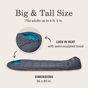Sac <span class=keywords><strong>de</strong></span> couchage pour adultes <span class=keywords><strong>de</strong></span> grande taille, style <span class=keywords><strong>momie</strong></span>, pour temps froid, avec appui-tête, ventilation des pieds et sac <span class=keywords><strong>de</strong></span> rangement - Product Image 2