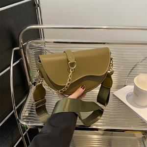 Wholesale Price Women's Fashion Lady Wide Strap Crossbody <b>Handbag</b> Single Strap <b>Satchel</b> Purse Zip Closure PU Cosmetic Travel - Product Image 4