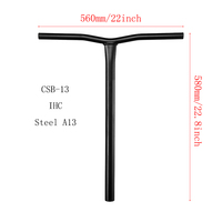 Guidon pour scooter Spaceflip CSB-13 gris spatial en acier chromoly 4130, traité thermiquement T4/T6, soudé TIG, système IHC, certifié CE