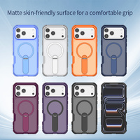 Coque de téléphone antichoc en TPU et PC avec béquille verticale et anneau de chargement sans fil pour iPhone 17 Pro Max et 18 Pro Max