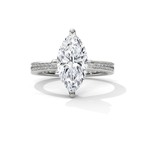 Bague de Fiançailles, de Promesse, d'Anniversaire ou de Mariage en Or Blanc Luxe avec Diamant Clair Taille Marquise – Cadeau Idéal pour Fête - Product Image 1
