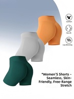 Shorts de yoga taille haute moulants en nylon, effet galbant fessier, séchage rapide, respirant, pour la course et l'extérieur