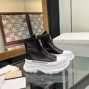 Botines de diseñador de alta calidad con cremallera, estilo casual para caminar, suela gruesa, modelo 2026 - Product Image 1
