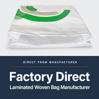 Sac tissé en PP laminé BOPP de 25 kg avec doublure en PE, imperméable, pour emballage de granulés de résine et produits chimiques, vente en gros