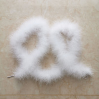 2m 25g Mini Boas de Plumas de Pavo Decorativas para Bodas y Fiestas
