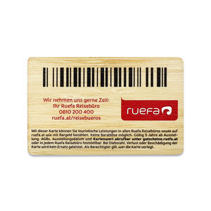 Tarjeta de Visita de Madera de Bambú Personalizada con Logotipo Grabado con Láser, Impermeable, con Código de Barras Impreso - Product Image 3