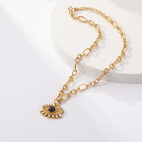 Collier ras du cou tendance pour femme en acier inoxydable avec pendentif, plaqué or antique, taille personnalisée, logo personnalisé, emballage cadeau