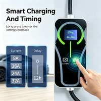Nouvelle station de recharge portable pour véhicules électriques 7 kW AC, interface TYPE 2 32A, câble personnalisable 3m/5m/10m, prise bleue CEE EU/Schuko