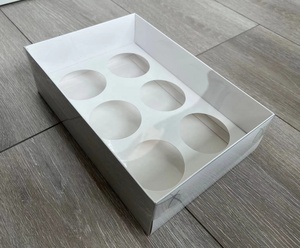 Torta Bento su misura e scatola Cupcake trasparente scatola per Cupcake personalizzata 6 8 12 fori 24 Mini Cupcake scatola torta bianca personalizzata coperchio trasparente - Product Image 4