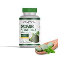 Comprimés de spiruline biologique verte naturelle en vrac à étiquette privée personnalisée, poudre/comprimés de spiruline