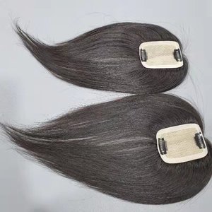 5*8cm 8-12 pollici Topper Hair Piece con frangia 100% <span class=keywords><strong>Real</strong></span> Remy Human Hair Topper per le donne con capelli sottili marrone naturale - Product Image 3