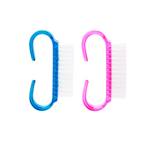 Nail <b>Brush</b> Plastic Flat Bristle <b>Dust</b> Remover For Nail Cleaning Pink Blue - Product Image 3