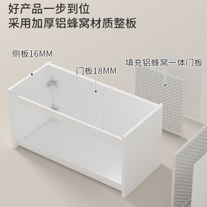 Mueble de Baño Italiano de Titanio para Montar en la Pared, Lavabo de Cerámica Blanco de una Pieza, Gabinete de Aleación de Aluminio - Product Image 5