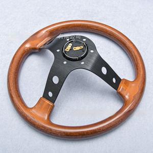 Volante Deportivo Clásico JDM Original de Gamuza Vintage de 3 Radios y 14 Pulgadas (350 mm), Volante Deportivo Universal Plano DHSMT para Automóvil - Product Image 5