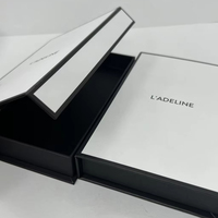 Boîtes cadeaux pliantes personnalisées, logos noirs, boîtes rigides, doublure en éponge, matériaux recyclés écologiques pour étui de téléphone portable