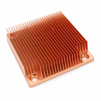 Dissipateur thermique à ailettes rainurées en cuivre pur sur mesure OEM, usiné avec précision CNC, pour le refroidissement des serveurs IGBT et de l'électronique de puissance des véhicules électriques