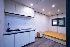 Conteneur de 20 pieds en acier, style villa, design moderne, mini-<span class=keywords><strong>maison</strong></span>, <span class=keywords><strong>maison</strong></span> mobile, bureau, pod, cabine Apple, préfabriqué - Product Image 4