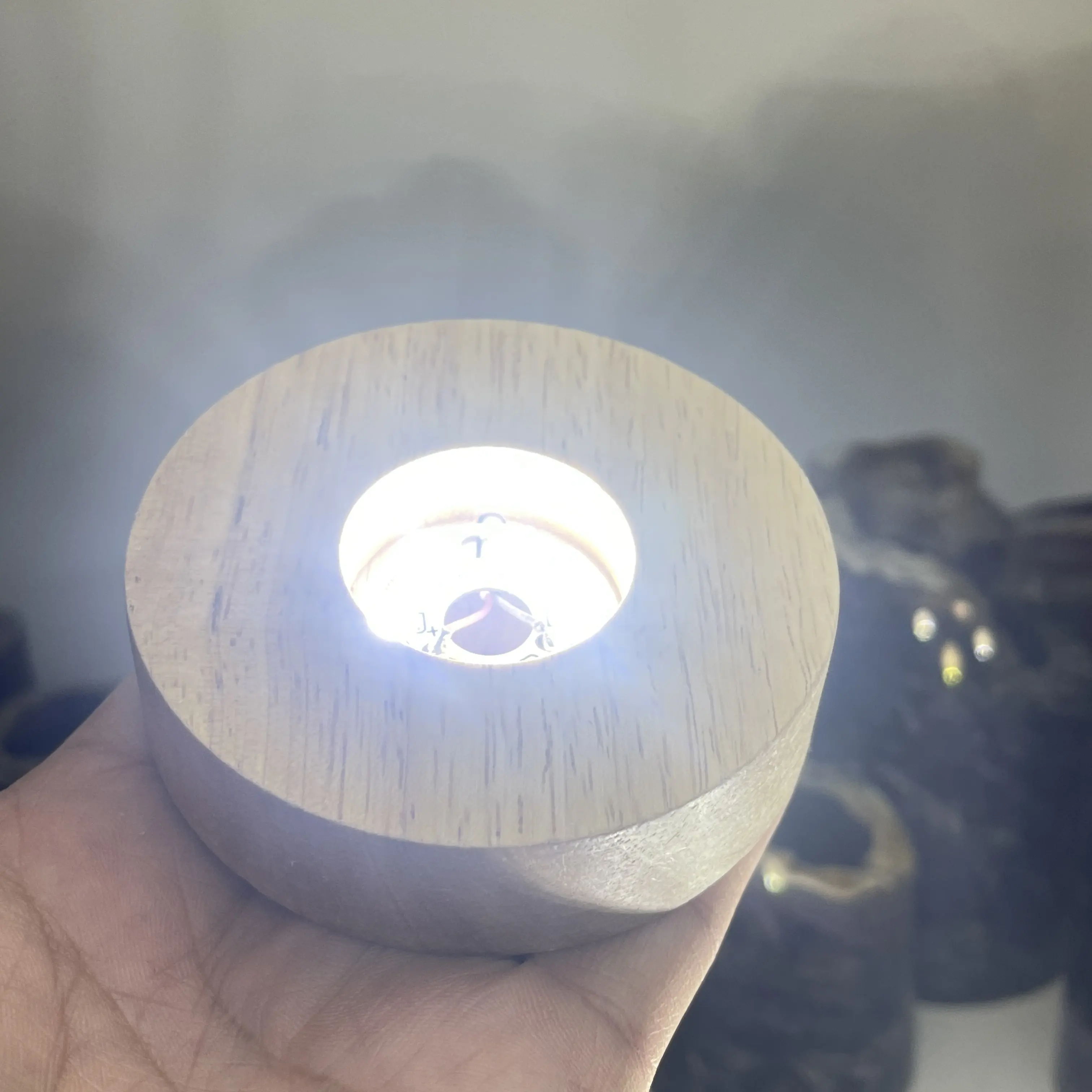 木製LEDランプベースUSBケーブルスイッチ3D LEDナイトランプ用モダンナイトライト