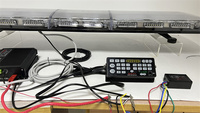 Barra de luces LED de emergencia para techo Golddeer roja y blanca de 47 pulgadas, luces estroboscópicas de advertencia con sirena SLS-171 y altavoz