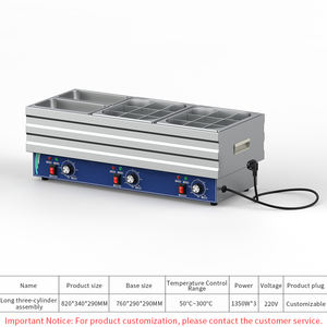 Olla Japonesa Tradicional Comercial de 3 Cilindros, Máquina para Cocinar Oden, Acero Inoxidable, Control de Doble Zona, Eléctrica, para <span class=keywords><strong>Buffet</strong></span> - Product Image 2