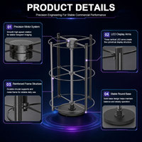 75厘米360度3D全息LED风扇圆柱工业级3D全息设备，带WiFi应用程序控制，2000尼特，1536x768 Dpi