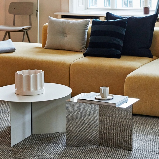 Kinno Best Sale Simple Nordic End Table Cream Style with Geometric Metal Edge Steel Coffee Tables for Home and Outdoor Use