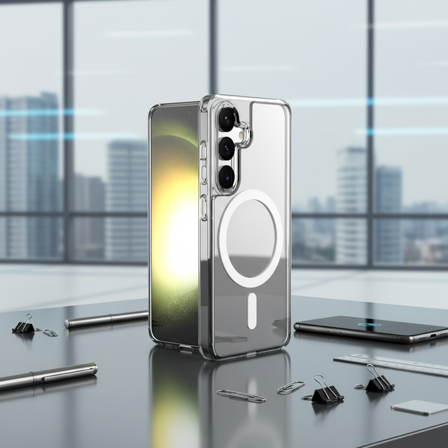 Custom logo Luxury Transparent TPU+PC Magnetic Phone Case Shockproof Mobile Cell Phone Case for Sansung S26 S25 S24Ultra Cover