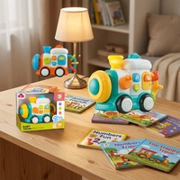 Nouveauté : Jouet de train électrique multifonctionnel avec lumières, sons, musique, rotation et glissement – Jouet d'éveil Quois