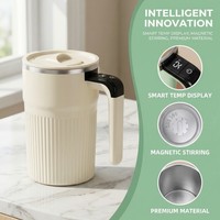 Tasse à mélanger automatique de 400 ml avec affichage de la température, rechargeable, anti-fuite avec couvercle, tasse à café électrique