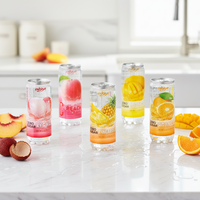Boissons pétillantes sans sucre aux saveurs de fruits, pêche, orange, mangue, ananas, litchi, 330 ml, canettes transparentes, boisson chinoise, best-seller